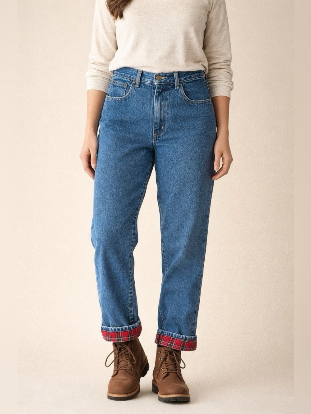 L.L.Bean Double L flannel lined jeans women’s size 12 petite